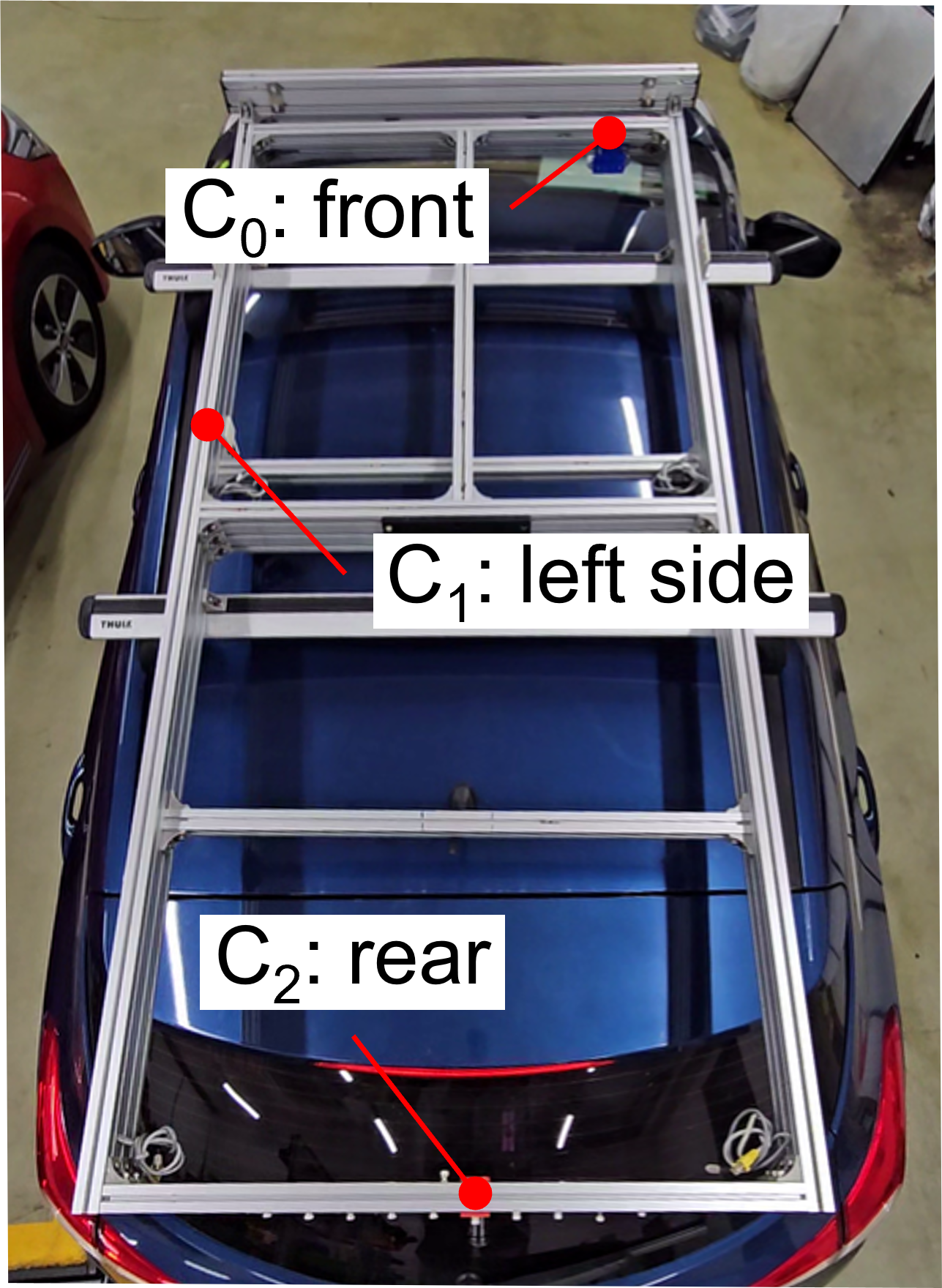 Full-scale vehicle camera configuration variants.